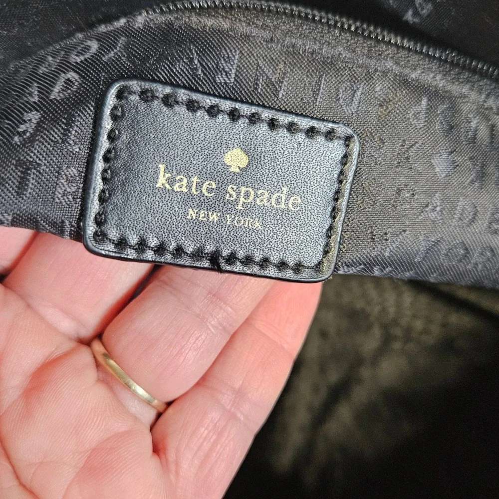 Kate Spade‎ Rose Floral Print Satchel Black White Rachel Crossbody Bag